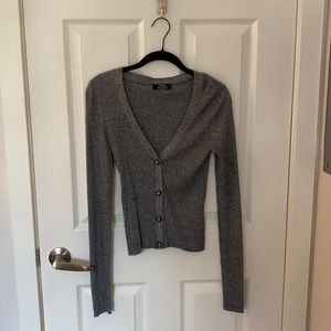 BERSHKA ribbed knit cardigan top